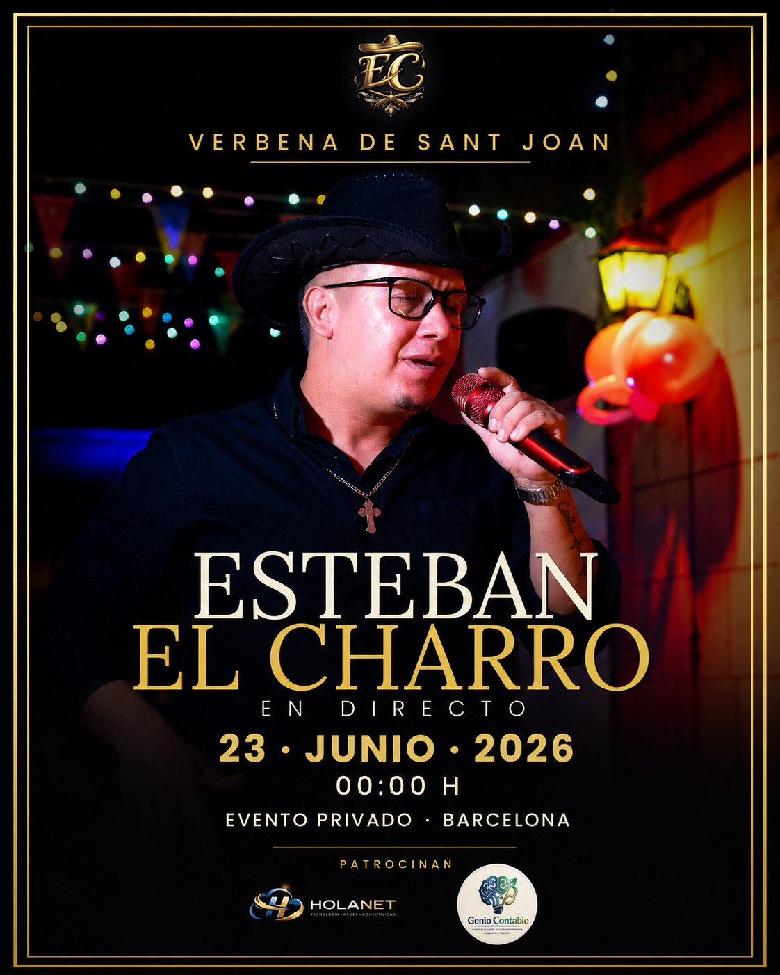Cartel vertical Esteban El Charro Sant Joan